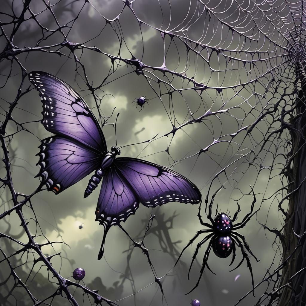 Sinister Spider and Butterfly Web in Burton Style