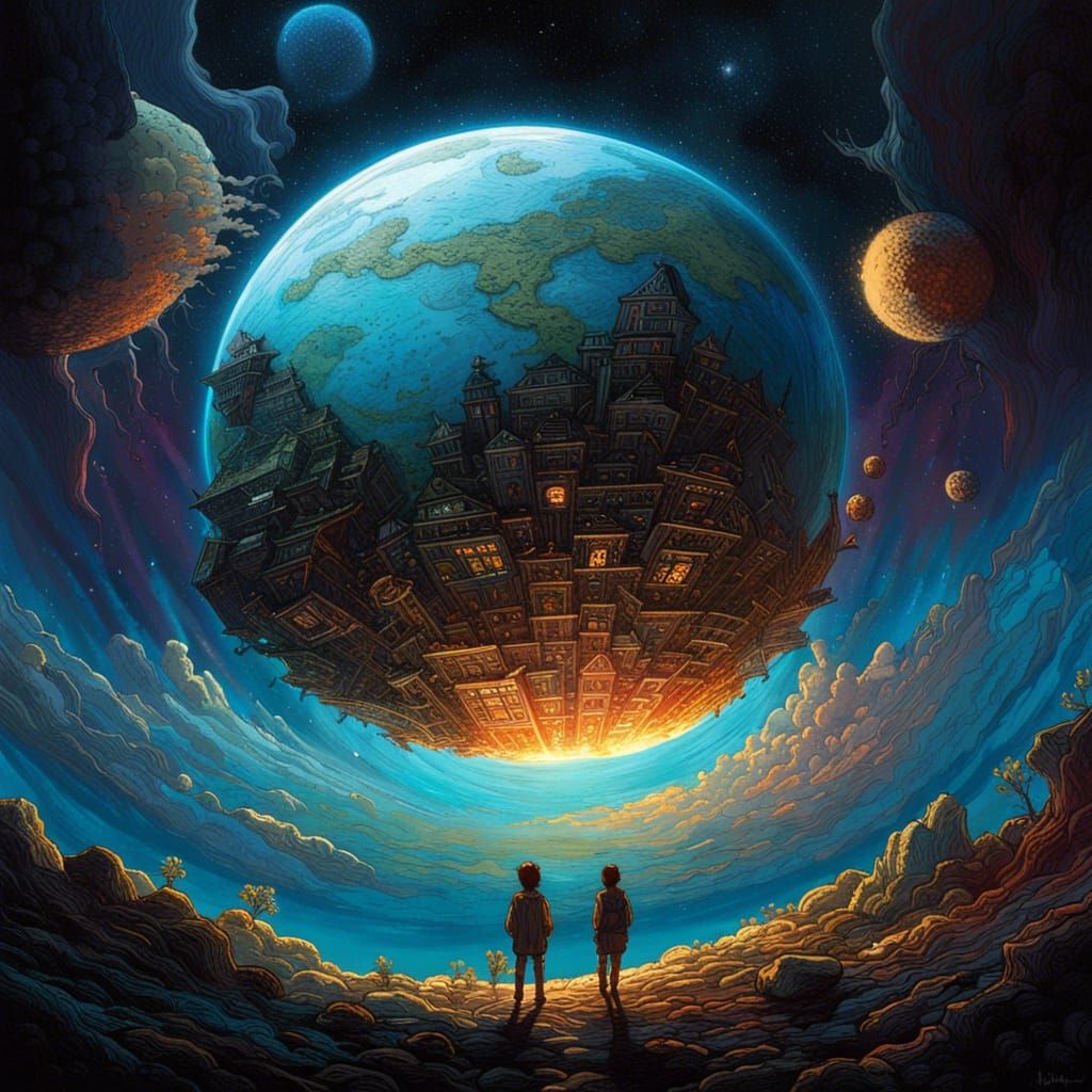 Earth from Space in Detailed Matte Painting