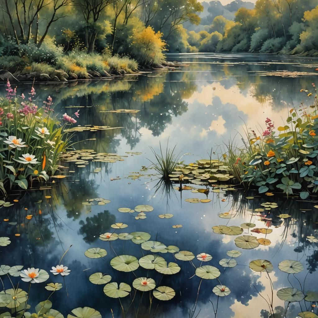 Reflections on Water: Art Brut Botanical Illustration