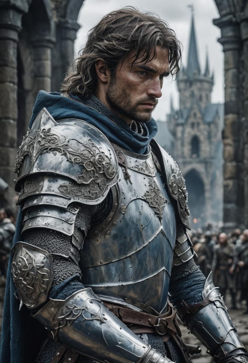 Photorealistic Knight in Shining Armor Portrait