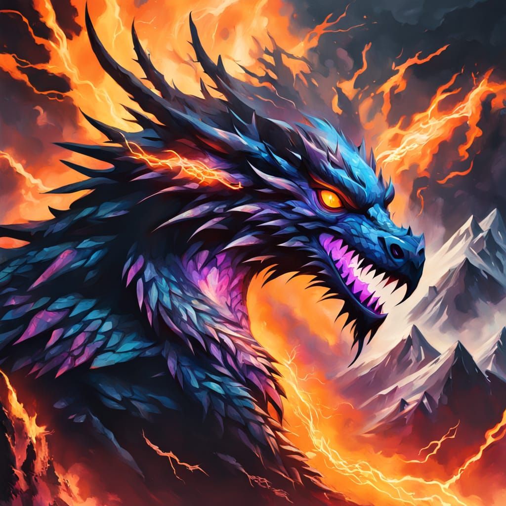 Cosmic Dragon Eyes in Vibrant Street Art