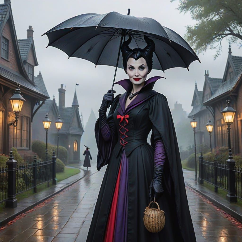 Mary Poppins as Maleficent in Disney Style