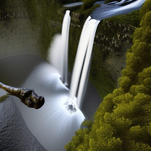 Epic Sci-Fi Waterfalls with Water Elemental