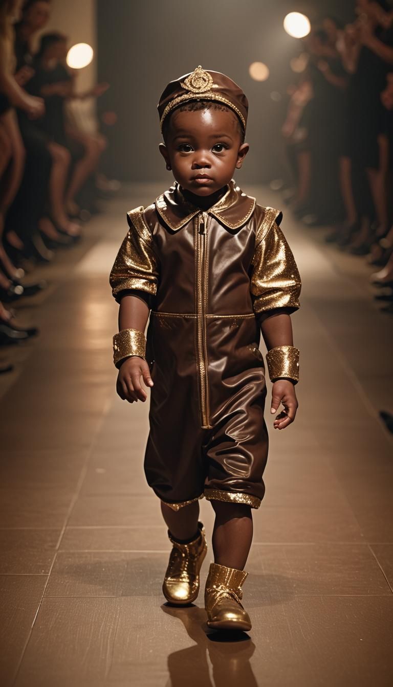 Baby Chocolate Costume on Catwalk: Old Hollywood Glamour