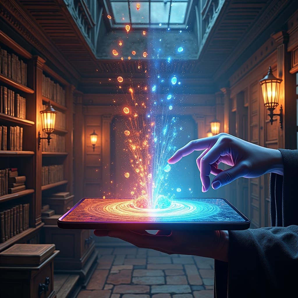 Mystical Bookstore Meets E-Commerce in Digital Art