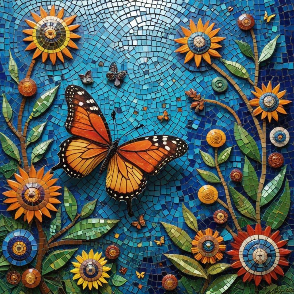 Ethereal Mosaic Masterpiece Blends Organic Forms with Strate...