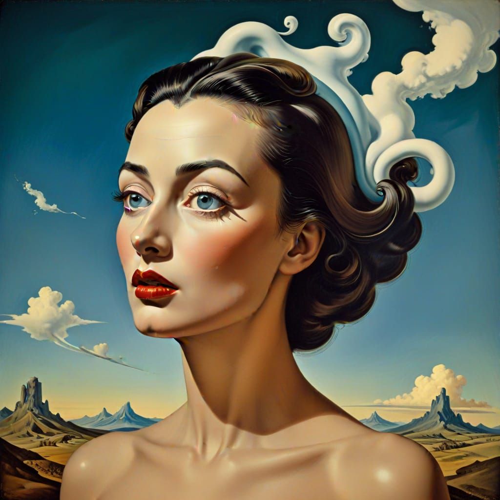 Surreal 1950s Woman in Dali Style
