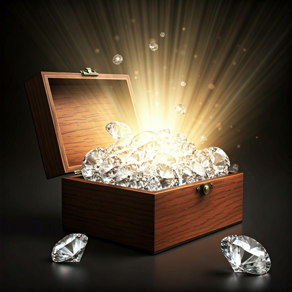 Luxurious Wooden Box Radiates Brilliance with Diamonds