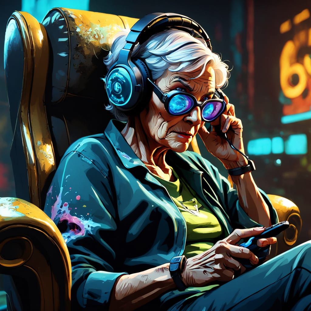 Woman Immersed in BioShock: Street Art Style