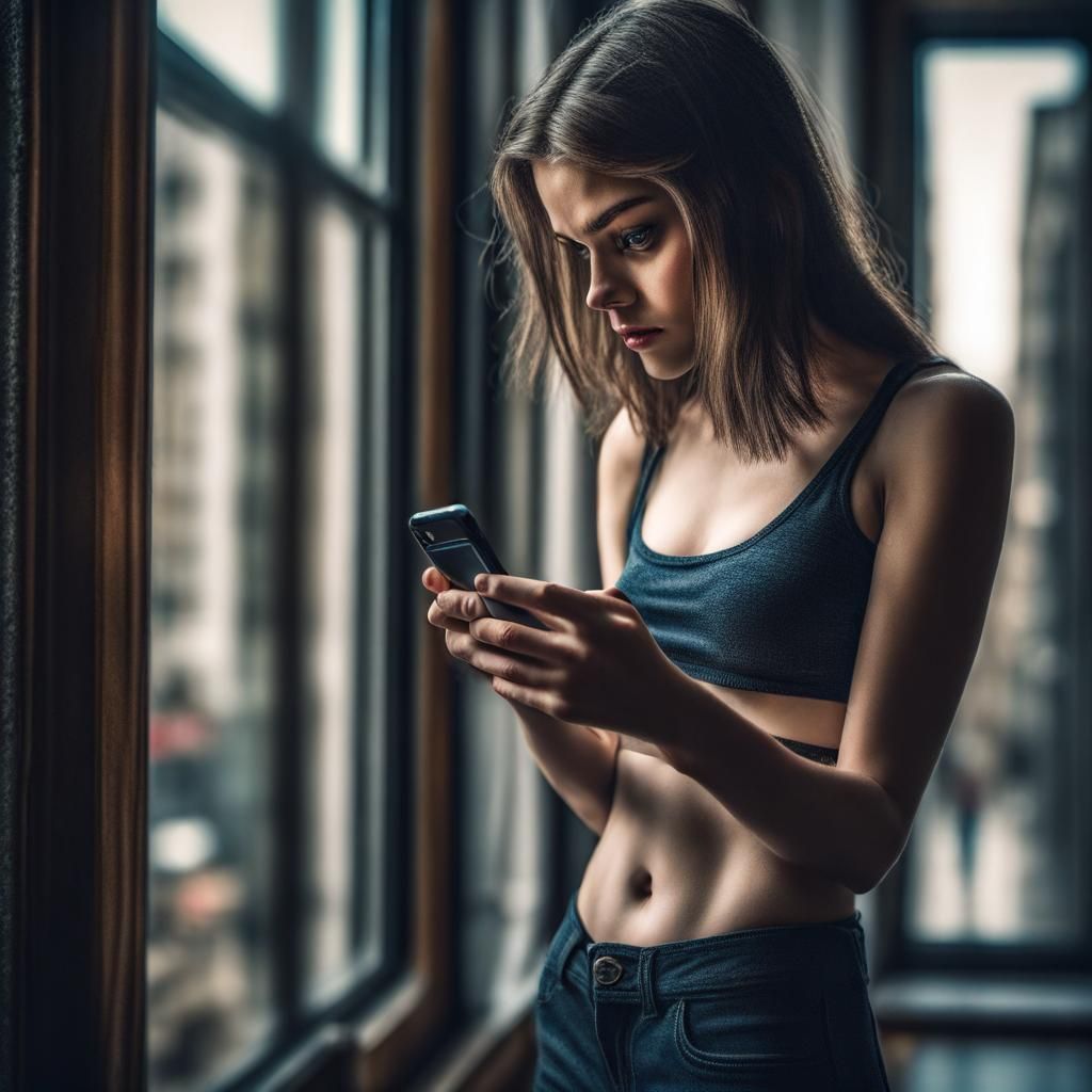 Distorted iPhone Reflection Reveals Body Image Issues