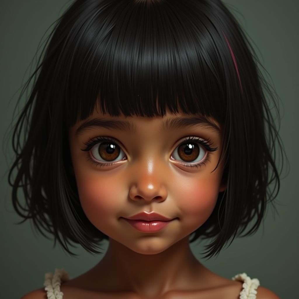 Moody Portrait of a Young Woman in Hyper-Realism Style