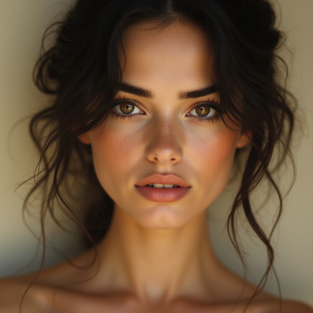 A Woman's Enchanting Portrait, Captured in Hyperdetailed Rea...