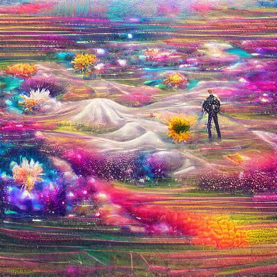 Cosmic Flower Field by Pablo Amaringo