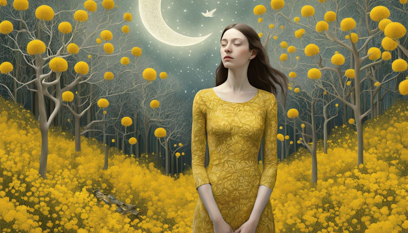 Transhumanist Dreamcatcher in Cosmic Forest Realm