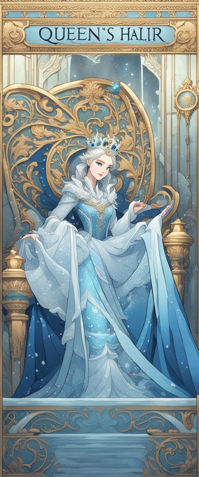 Elegant Ice Queen in a Frosty Palace