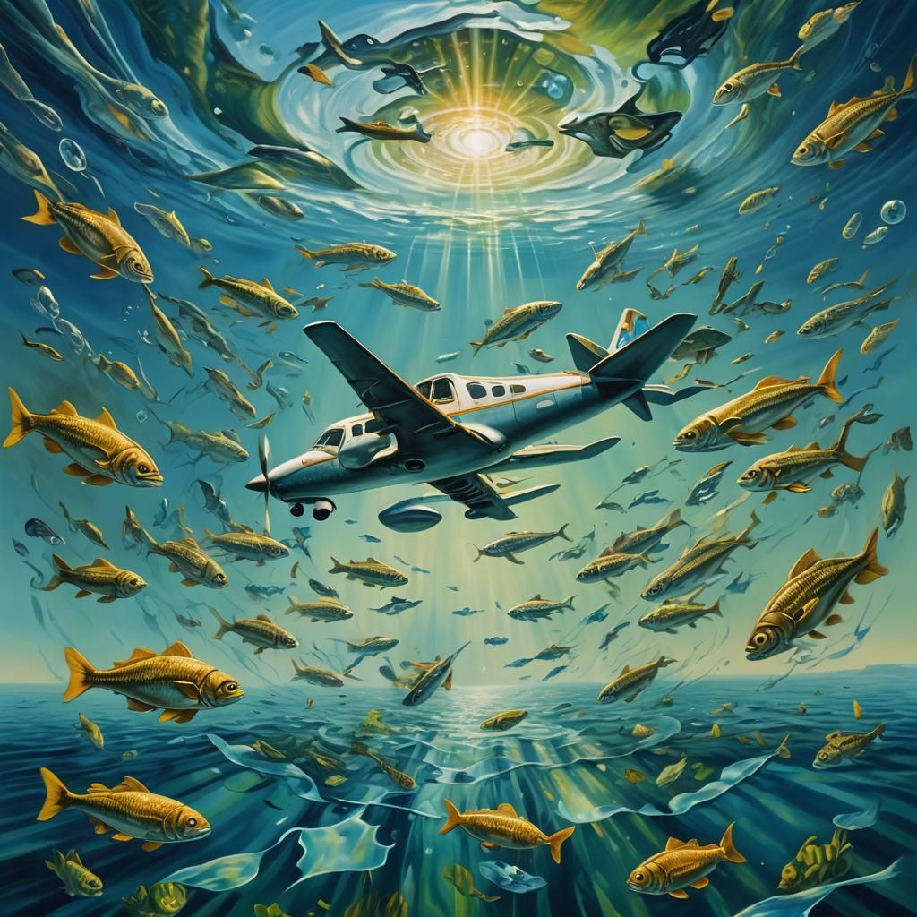 Surreal Underwater Flight in Electric Hues