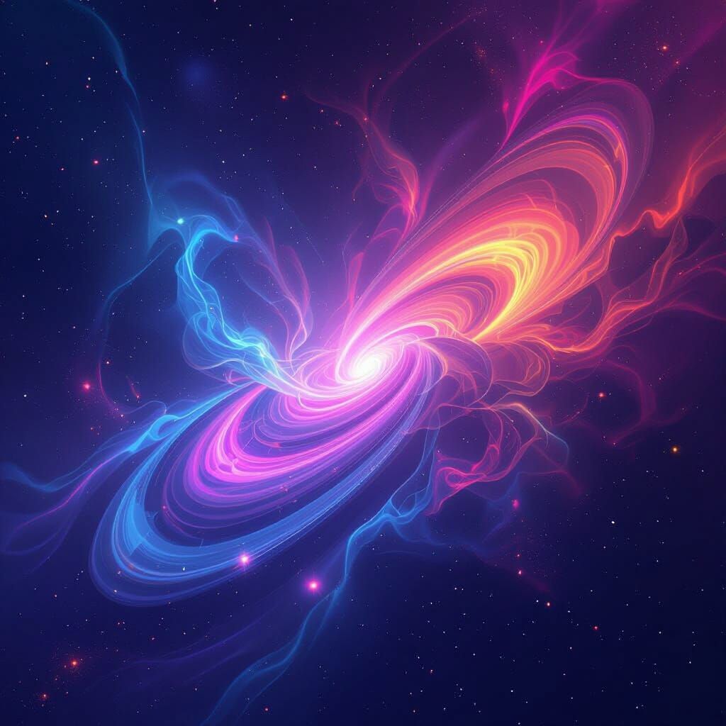 Abstract Cosmic Digital Art with Neon Energy