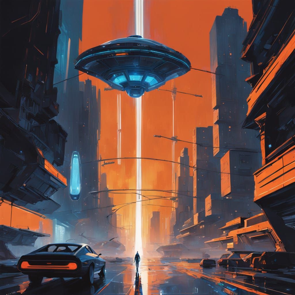 Majestic Spacecraft in Futuristic Concept Art Style