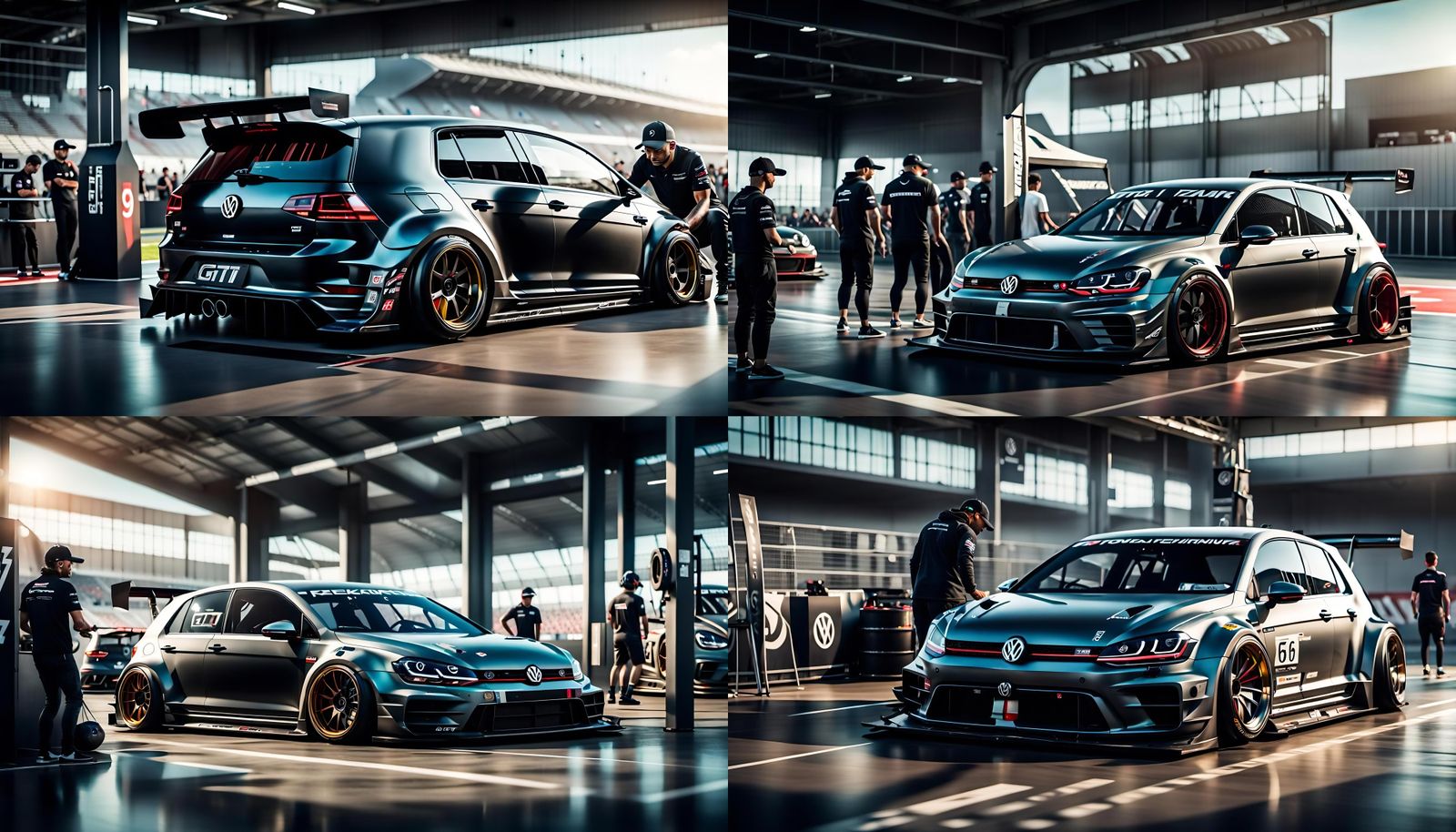 Volkswagen GTI Wide Body Kit at Racetrack