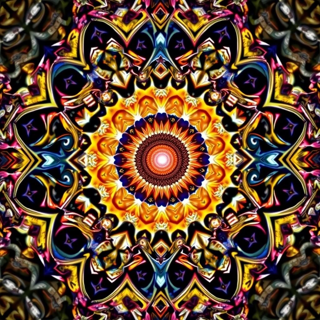 Fantasy Mandala Portrait in Surrealist Style