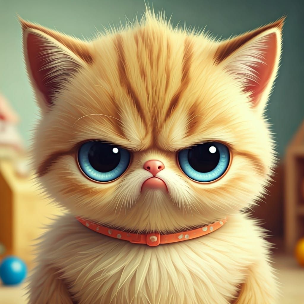 Angry Chibi Chicken with Bokeh Eyes in Alcohol Inks