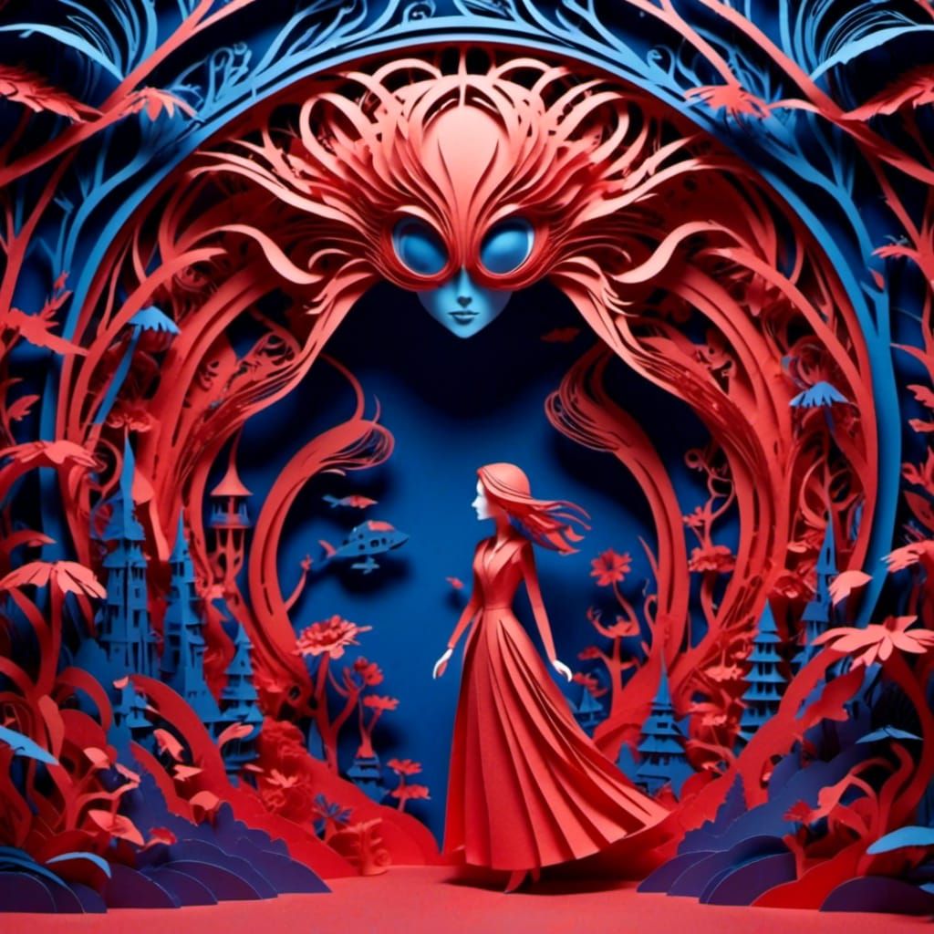 Paper-Cut Animation: Ripley vs. Alien in Space