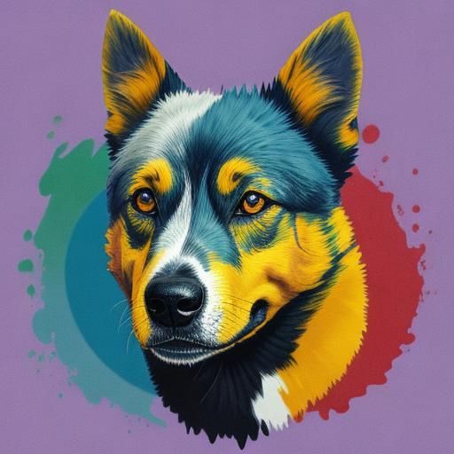 Abstract Australian Cattle Dog Art