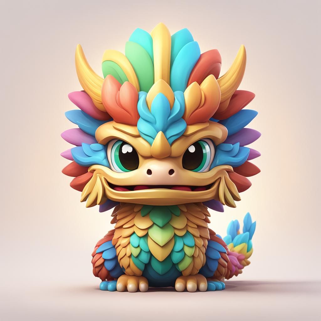 Chibi Quetzalcoatl Cartoon in Nendoroid Style