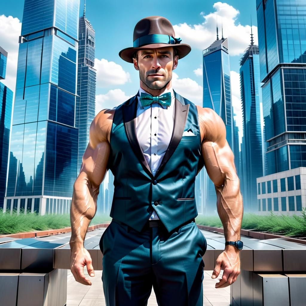 Handsome strong elegant man