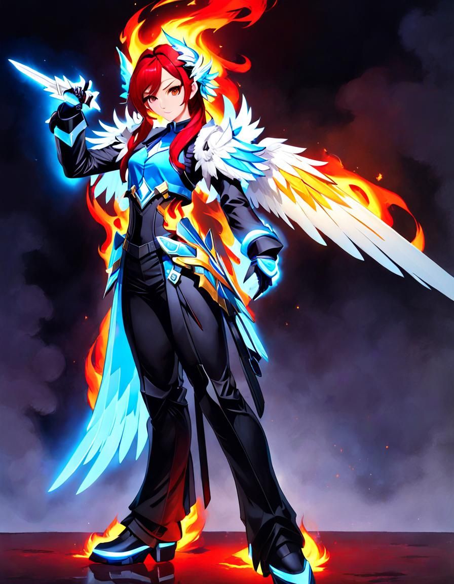 Nephalem Duality: Angel and Demon in Anime Art