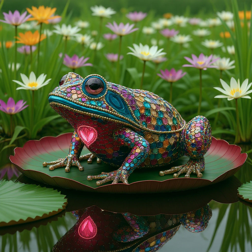 Eldritch Gemstone Bullfrog on Lily Pad