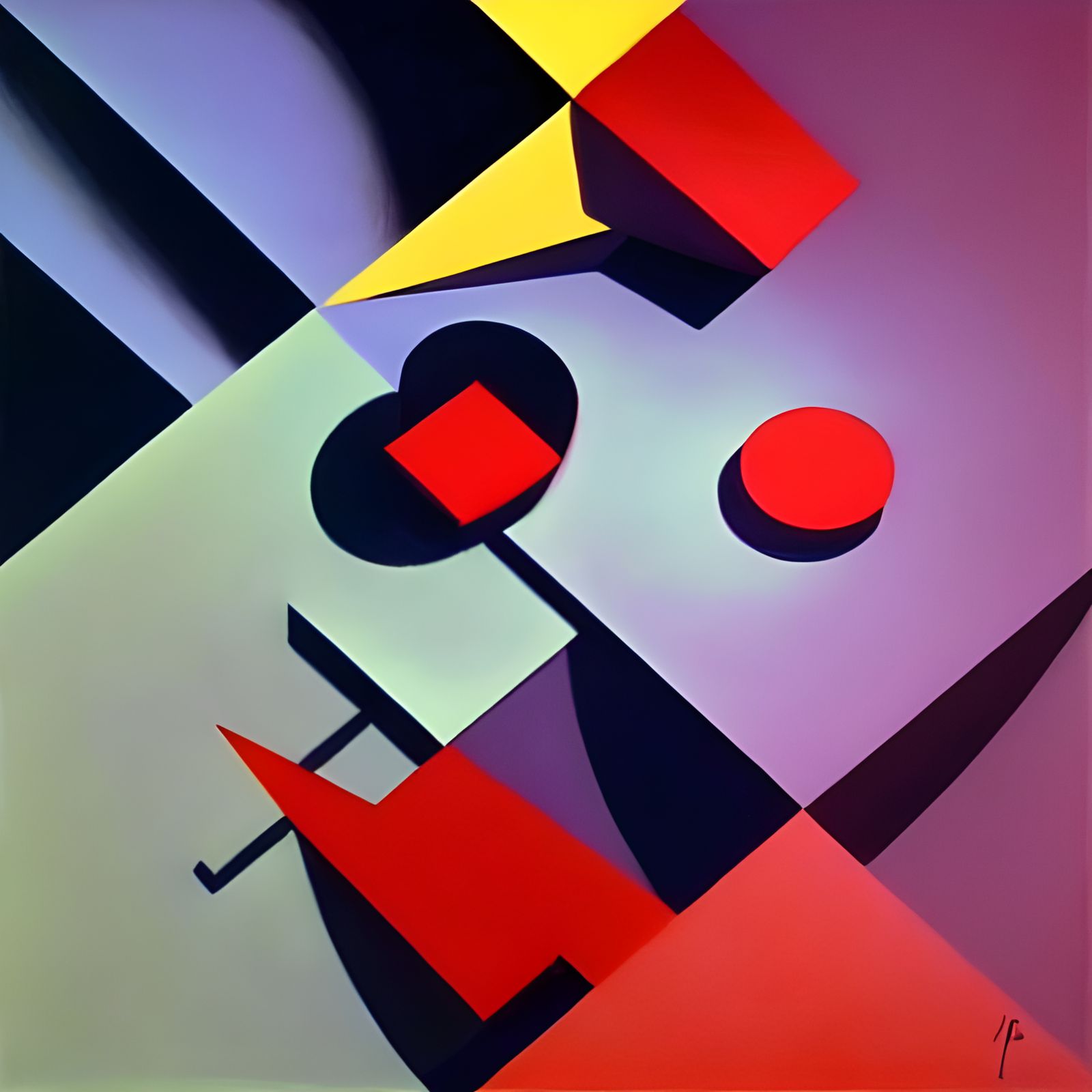 Surreal Abstract Cubism of Imaginary Numbers