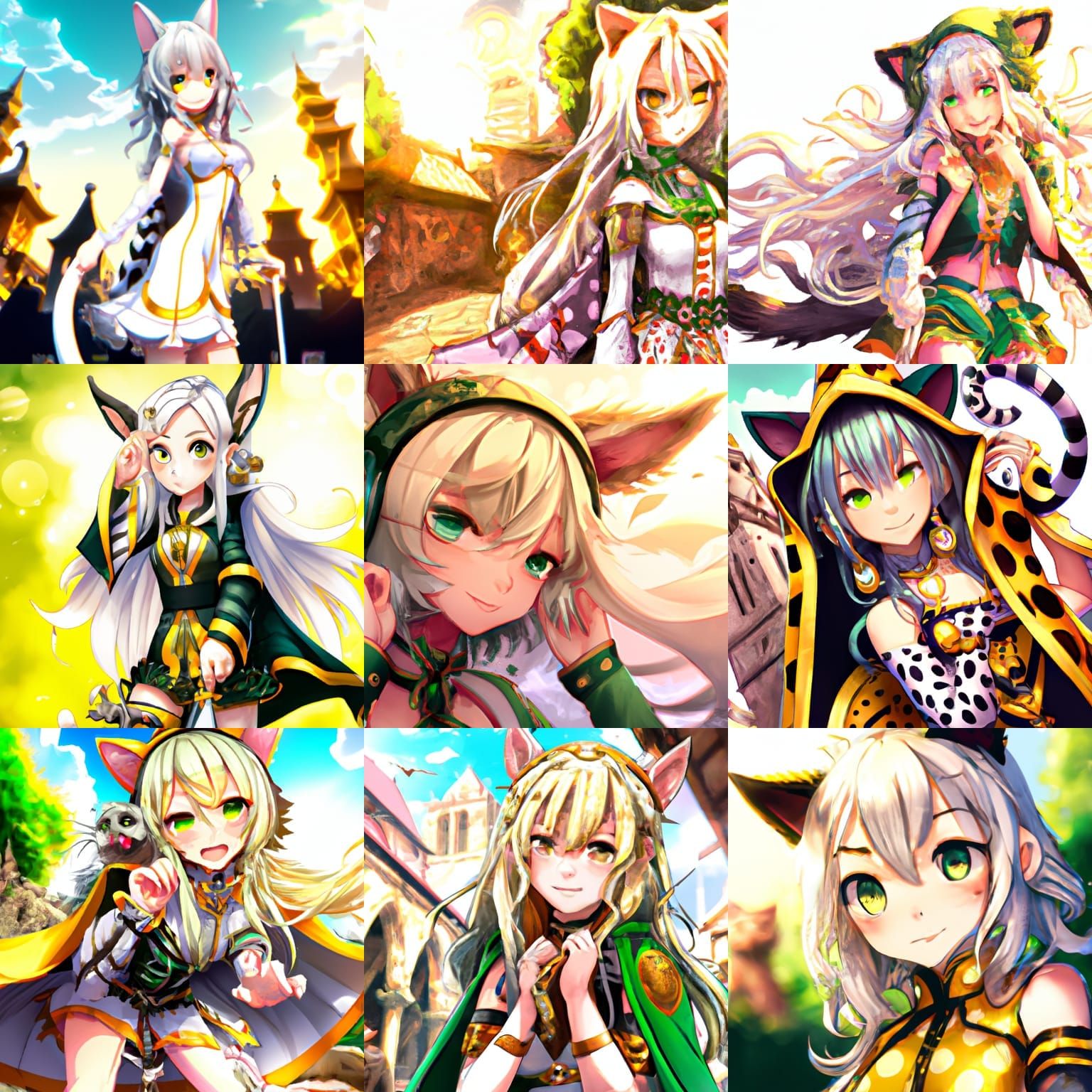 Cheetah Kemonomimi Anime Waifu in Medieval City