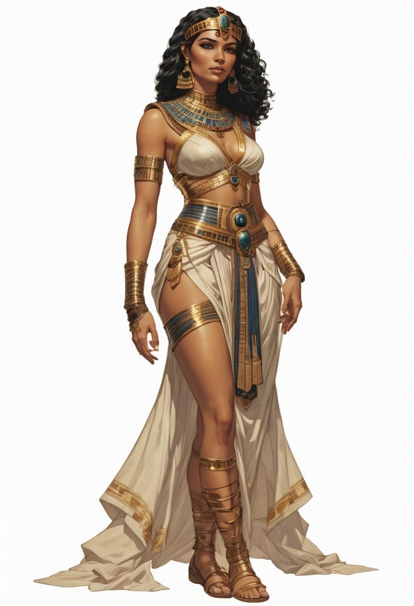 Egyptian Aristocrat in Vivid Cinematic Illustration