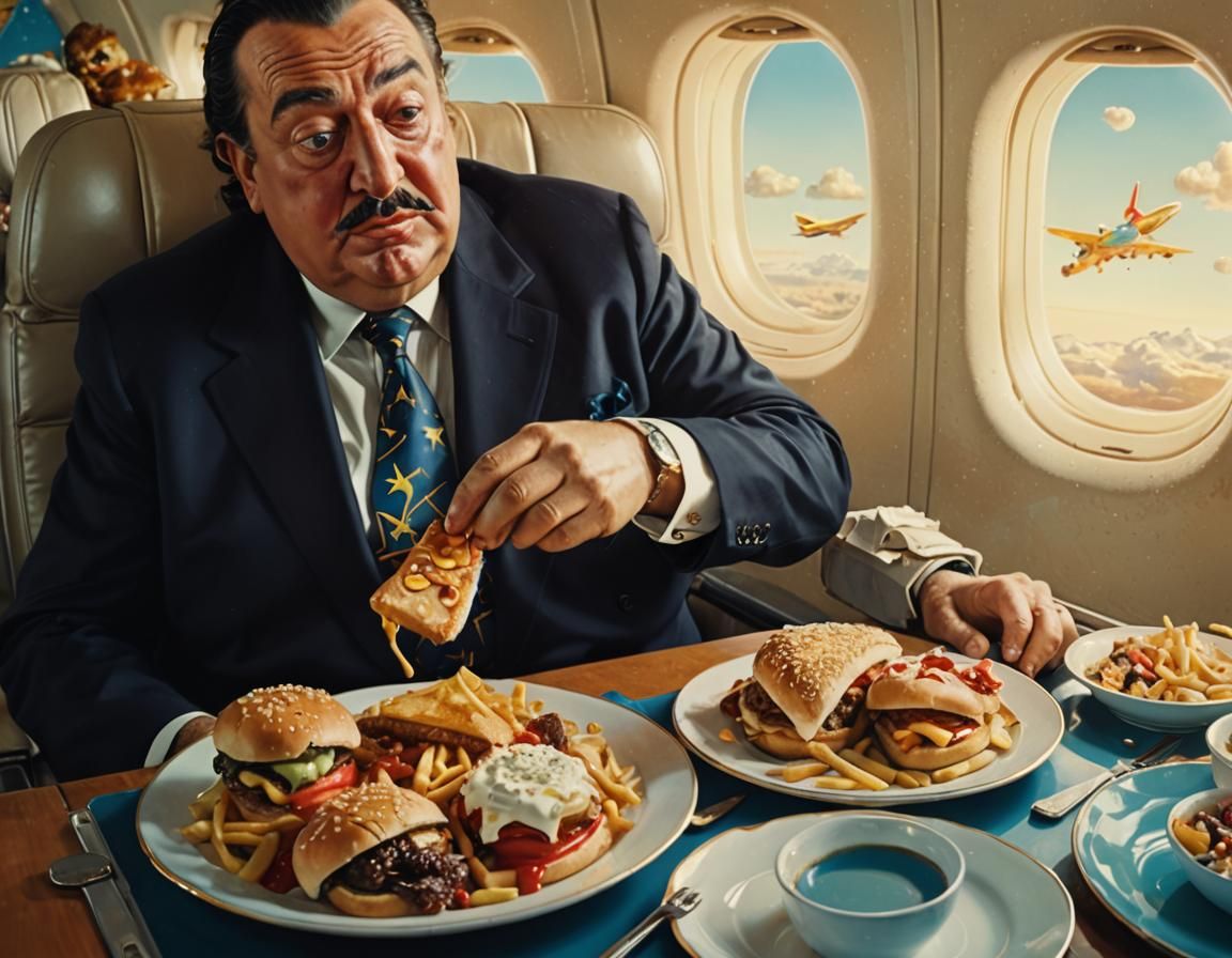 Surrealist President's Junk Food Feast in Pop Art