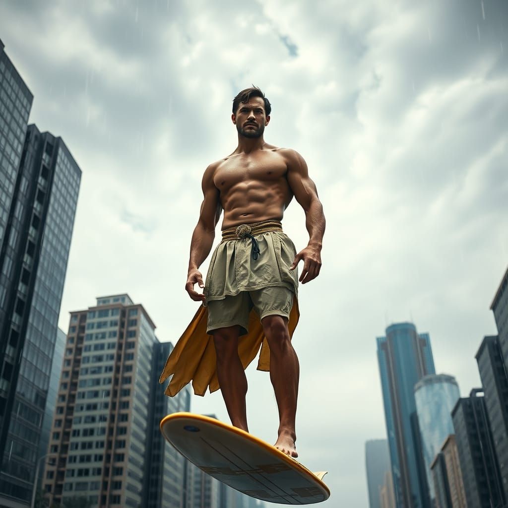 Hercules Superman Surfing City Skyfall in Beige Costume