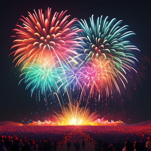 Margaret Spelled in Dazzling Fireworks Over Night Sky