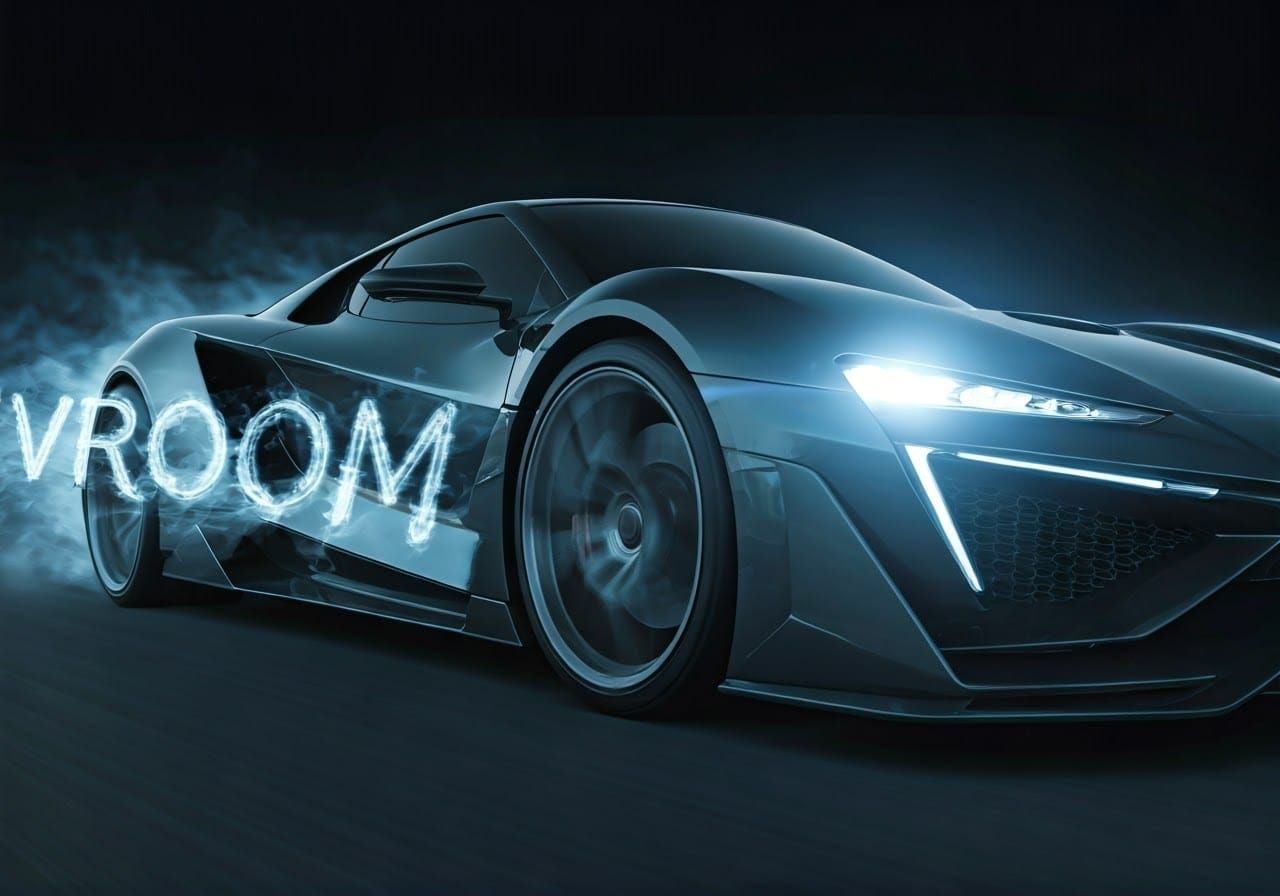 Futuristic Sports Car Exuding Speed and Power