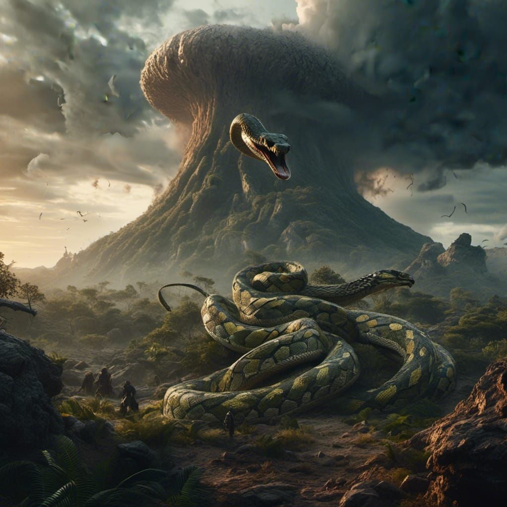 Snake Strike: Epic Cinematic Digital Painting