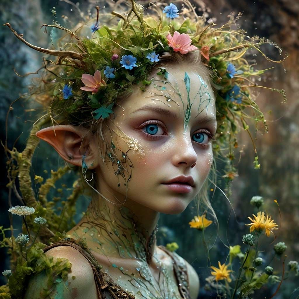 Elven Portrait with Fluorescent Face Paint