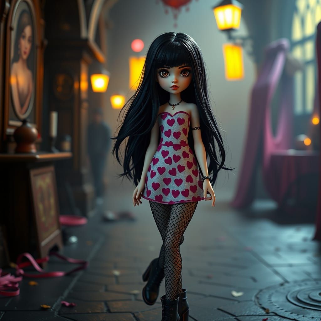 Bratz-Inspired Girl in Dark Fantasy Style