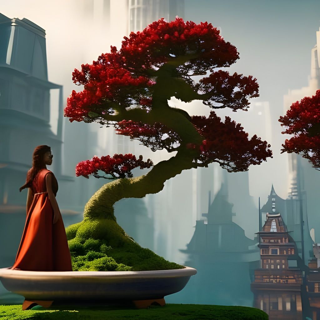 Beautiful Woman: Detailed Matte Painting in Deep Color