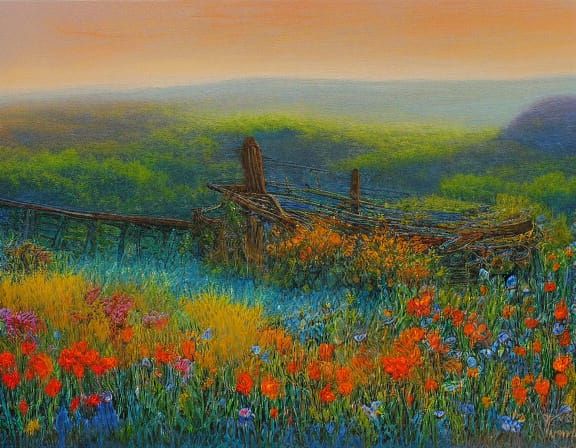 Ethereal Dawn Landscape in Intricate Detail