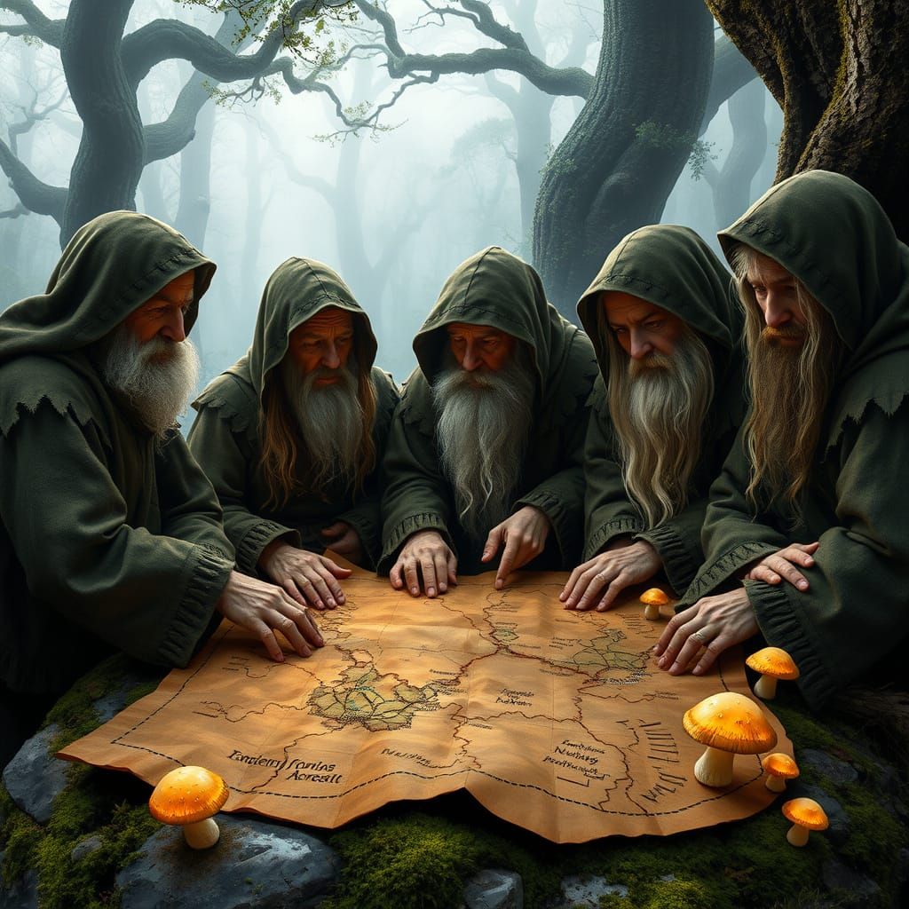 Earth-Toned Hobbits Gather in Whispering Wood
