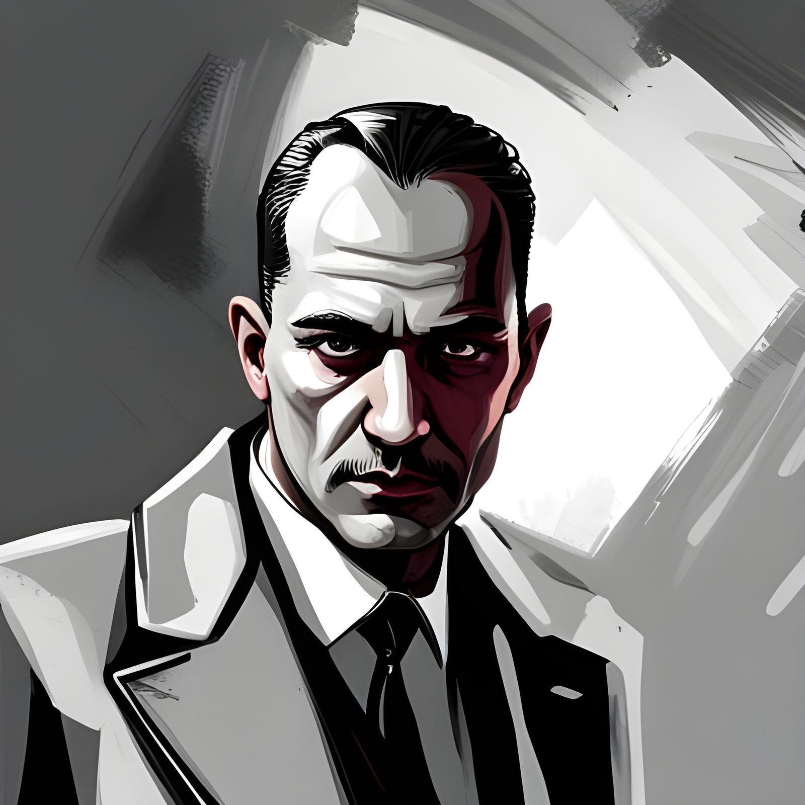 Cyberpunk Gangster Portrait with Neon Lighting