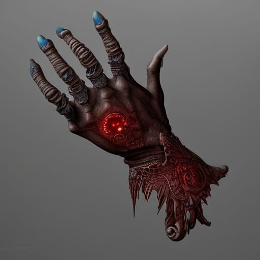 Beautiful Hand Sculpture in Detailed Matte Painting Style