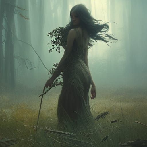 Ethereal Ghost in Marsh: A Digital Masterpiece