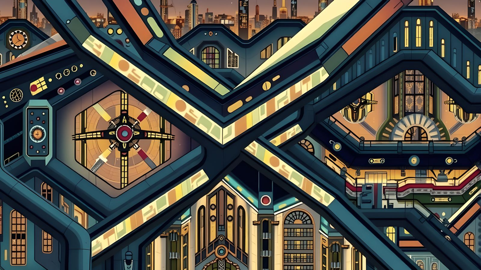 Vibrant Iron Cityscape at Night