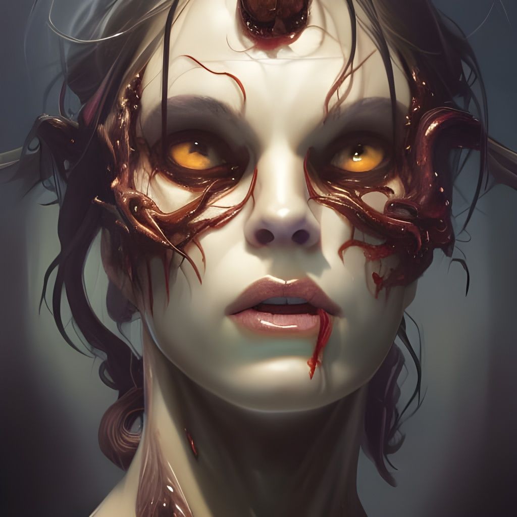 Demonic Eldritch Monster Portrait in Hyperdetailed Style