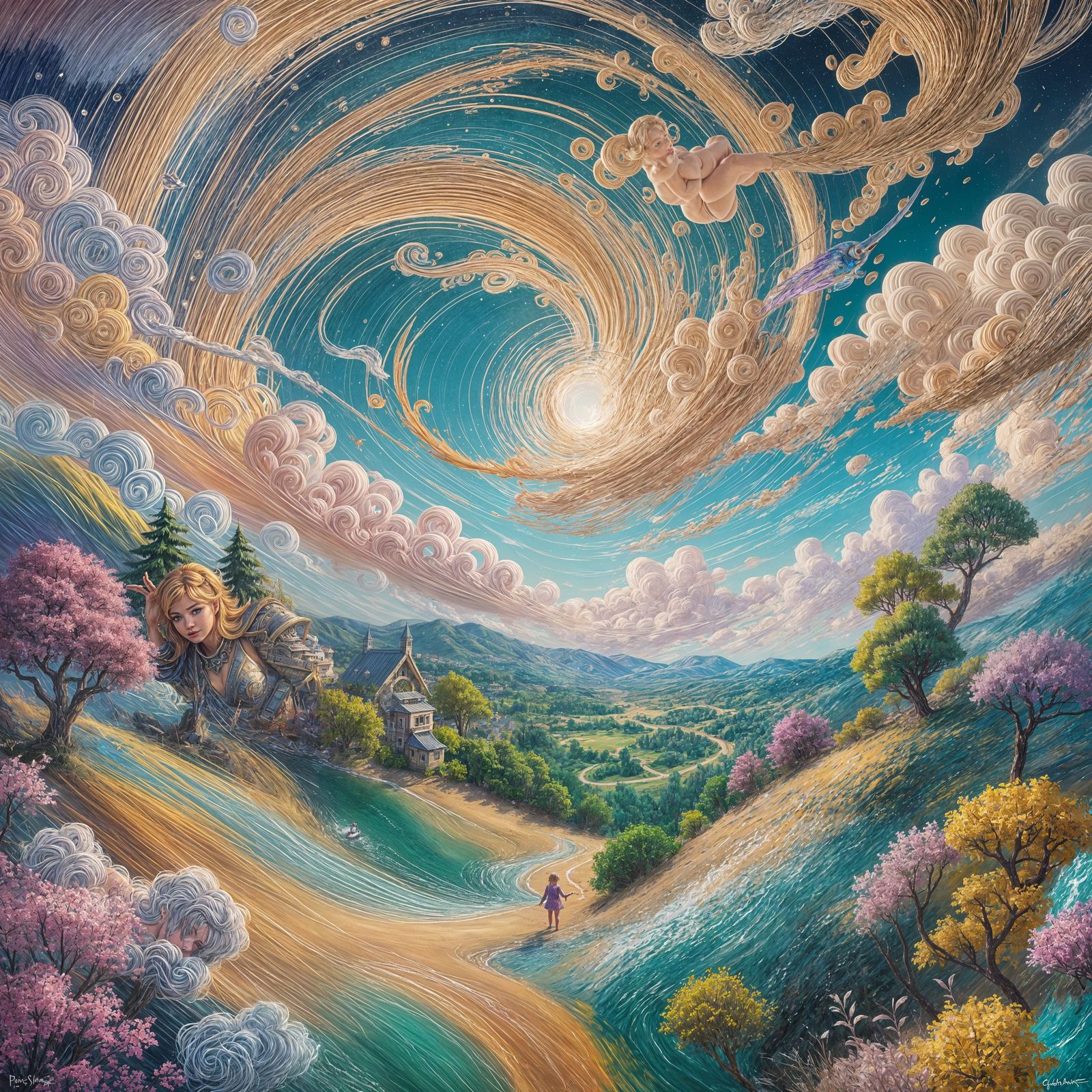 Colorful Chromie Squiggle Abstract Art